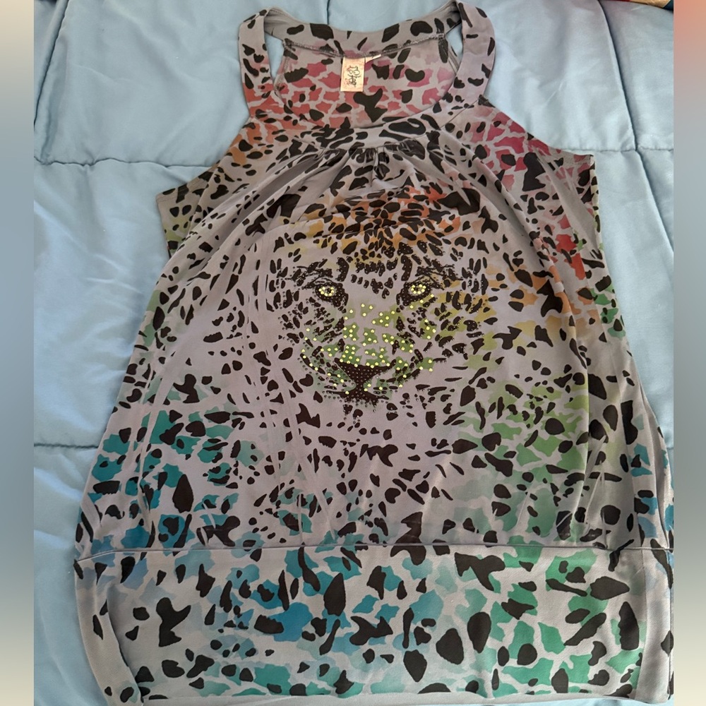 Lip Service Gray Leopard Print Tank Top